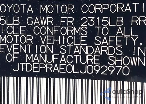 2020 Toyota Corolla Le z USA, uszkodzony, nr VIN JTDEPRAE0LJ092970